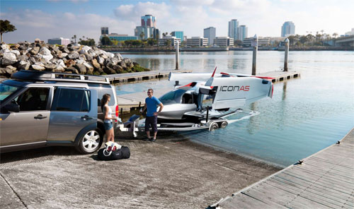 Icon A5 being docked