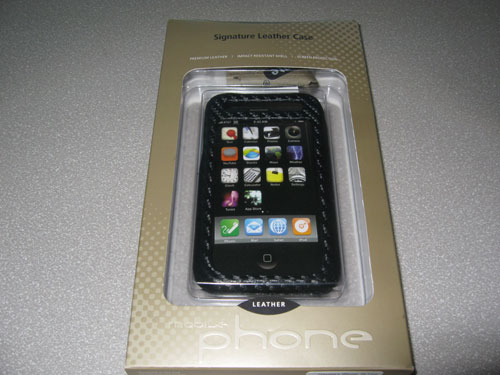 Case-Mate black carbon fiber leather iPhone 3G case in box