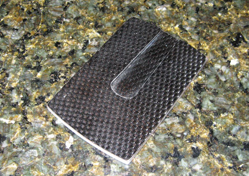 Carbon fiber and aluminum business card holder