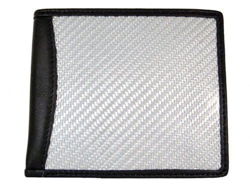 Silver carbon fiber wallet