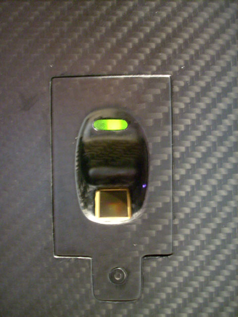 Carbon fiber biometric finger print scanner