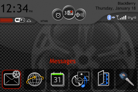 Blackberry Bold carbon fiber theme