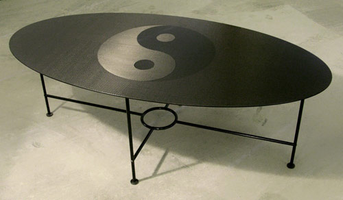 Carbon fiber ying yang coffee table