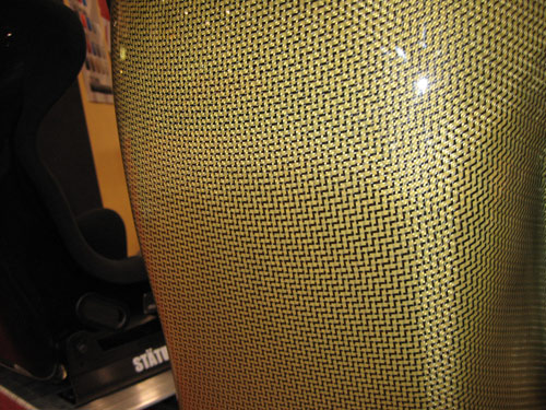 Status Racing carbon fiber and kevlar seat