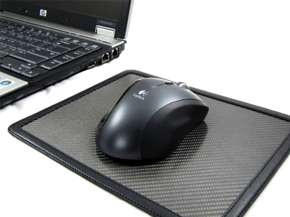 Ion carbon fiber and leather mousepad