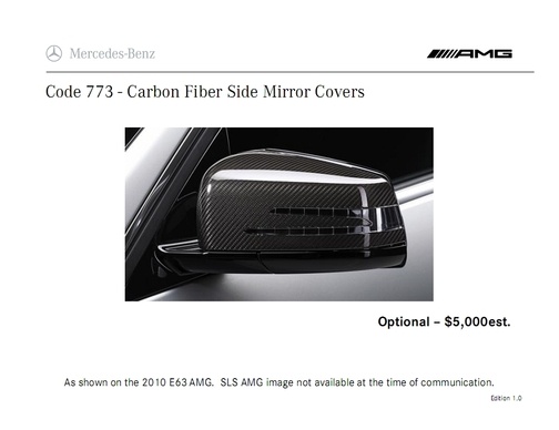 SLS AMG carbon fiber side mirrors