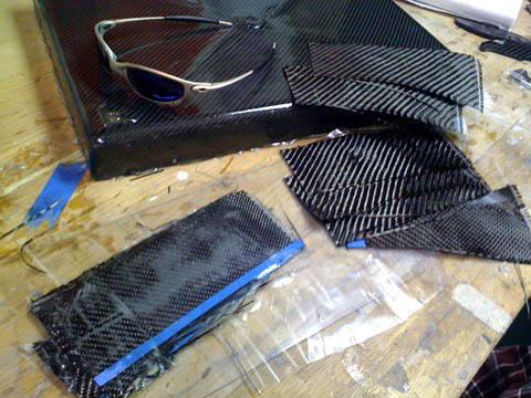 Making custom carbon fiber Oakley Juliet sunglasses