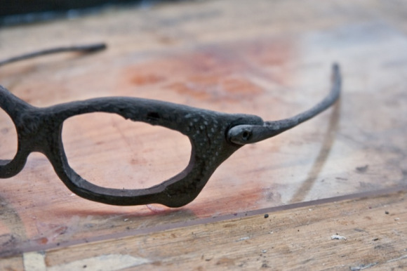 Making custom carbon fiber Oakley Juliet sunglasses