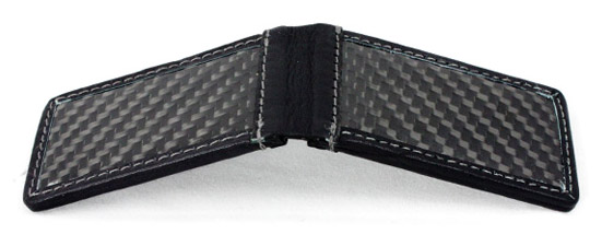 Carbon fiber and leather magnetic money clip