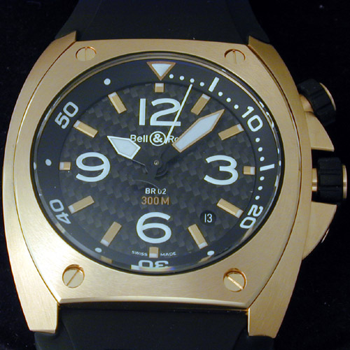 Bell & Ross BR-02 pink gold and carbon fiber watch