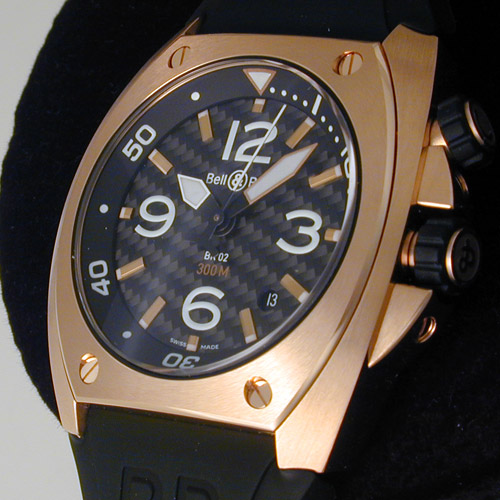 Bell & Ross BR-02 pink gold and carbon fiber watch