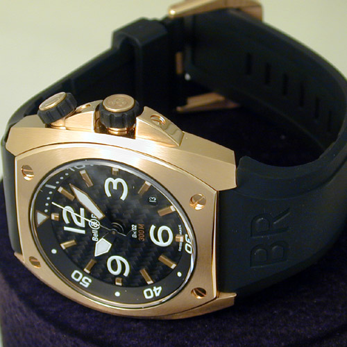 Bell & Ross BR-02 pink gold and carbon fiber watch