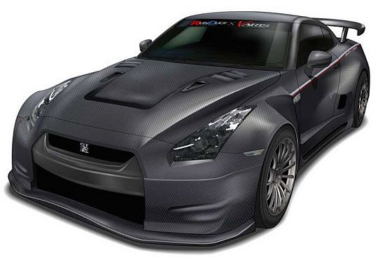 Original Runduce Nissan GT-R carbon fiber body sketch