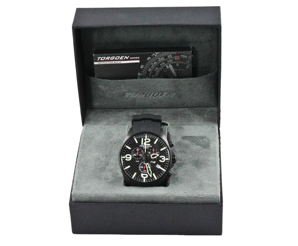 Torgoen T16302 carbon fiber watch in the box