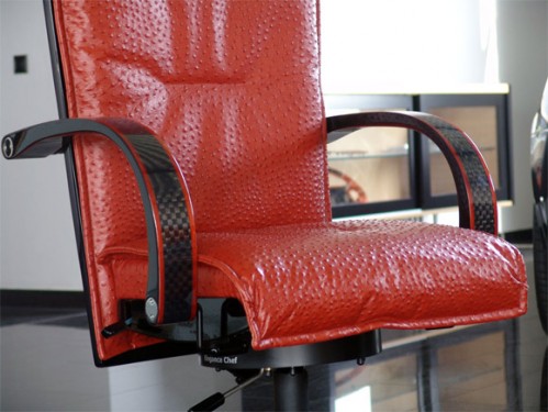 Mansory office chair with carbon fiber and red leather