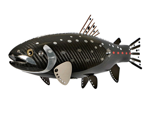 Carbon fiber fish sculpture by Alastair Gibson