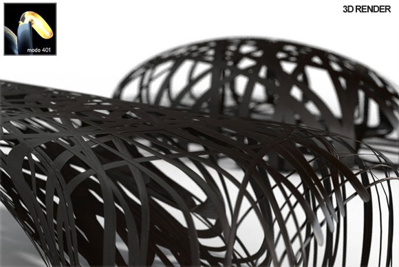 Peter Donders C-Bench carbon fiber bench 3D render