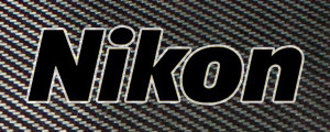 Carbon fiber Nikon logo