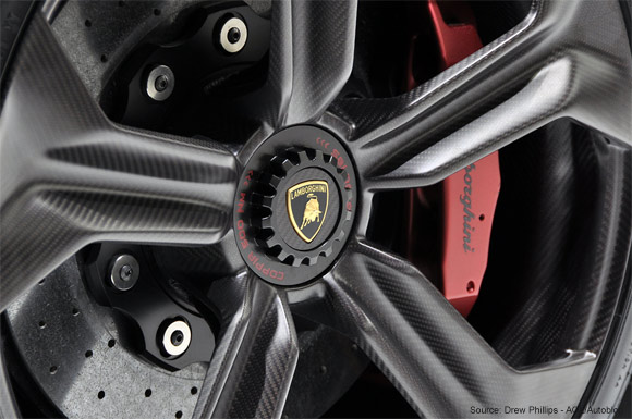 Carbon fiber wheel from Lamborghini Sesto Elemento concept