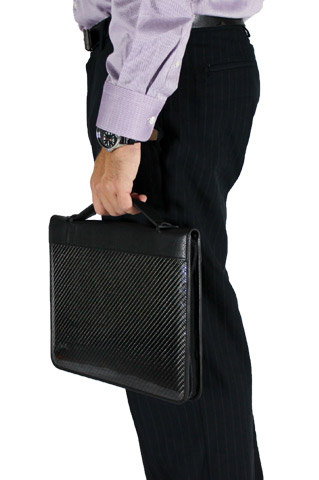 Carbon fiber and leather attache