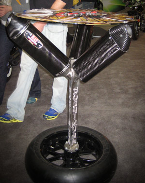 Carbon fiber motorcycle exhaust table