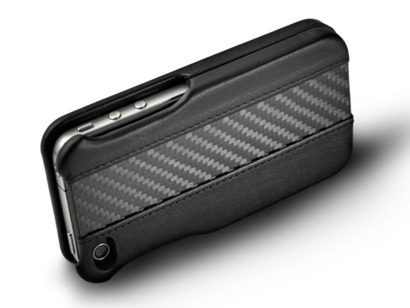 Ion Carbon Fiber and Leather Shell iPhone 4 / 4S Case