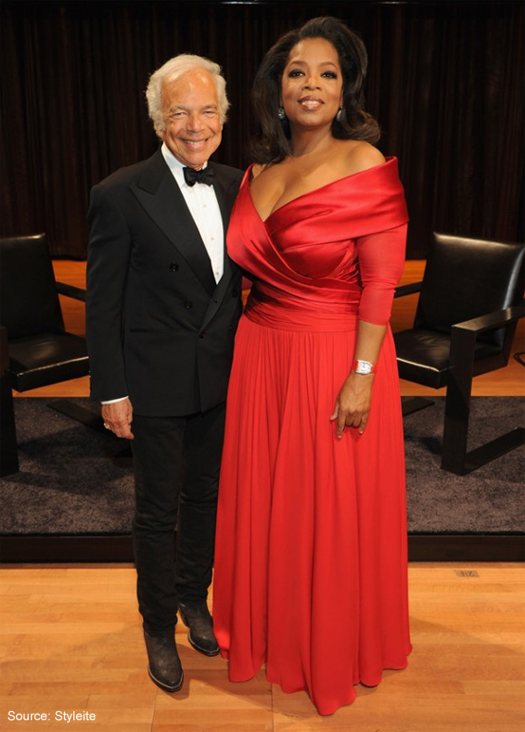 Oprah and Ralph Lauren with RL-CF1 carbon fiber chairs