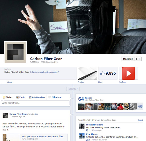 Carbon Fiber Gear Facebook Timeline Profile