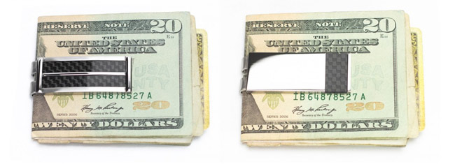 Carbon fiber & stainless steel money clips