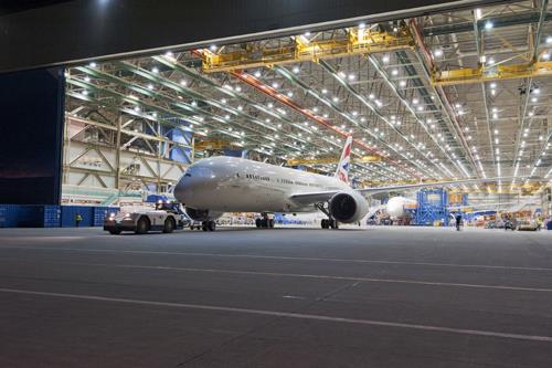 Boeing rolls out first 787 at increased production rate