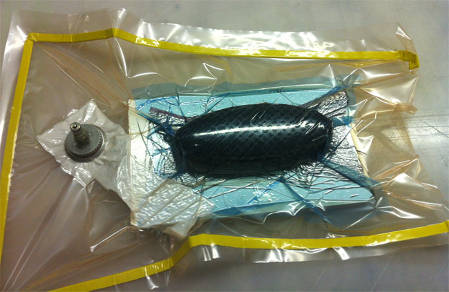 Vacuum bagging carbon fiber