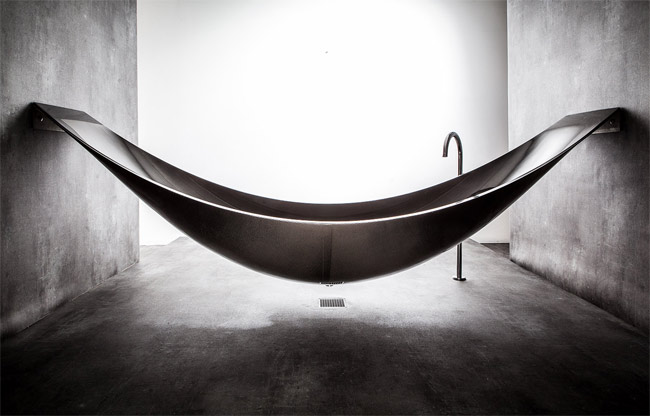 Vessel carbon fiber hammock bathtub