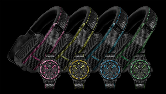 Hublot headphones with colored watches