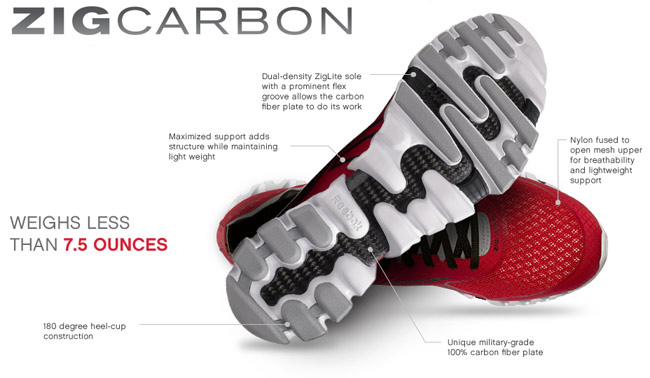 Reebok ZigCarbon carbon fiber sneakers