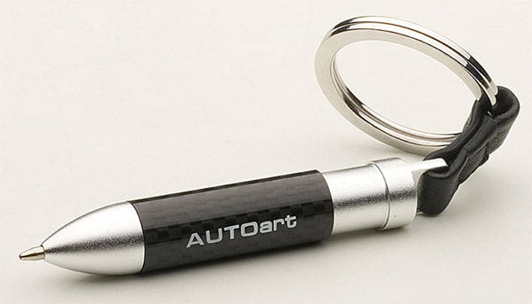 AUTOArt Carbon Fiber Mini Ballpoint Pen Keyring