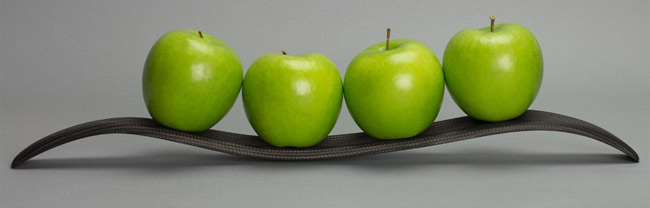 Carbon fiber curved display with Apples