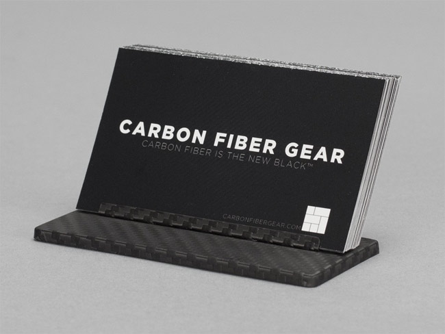 Carbon fiber business card stand