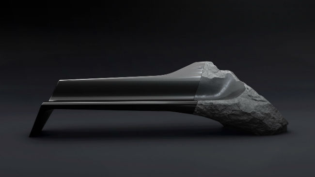 Peugeot Lab carbon fiber volcanic rock bench called the Onyx