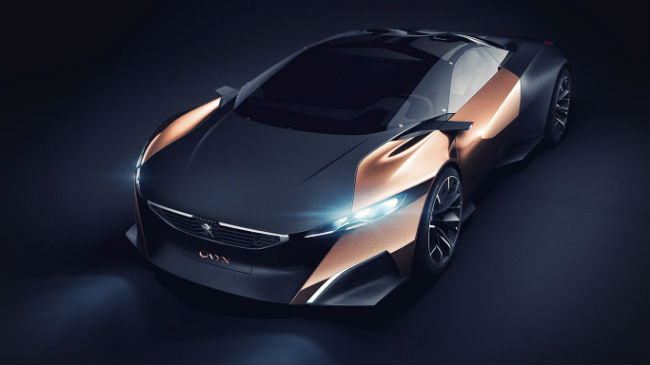 Peugeot Onyx concept car with carbon fiber and copper