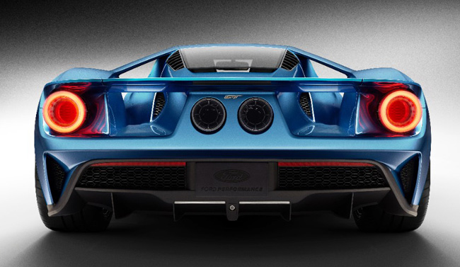 Ford GT Supercar Back Blue